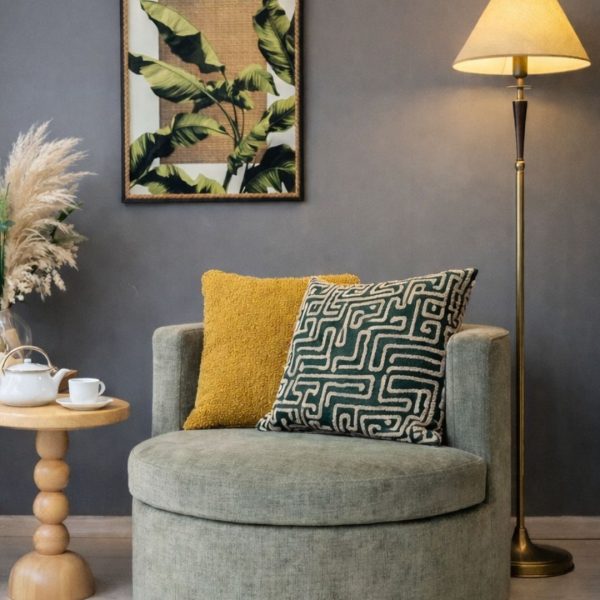 Pufin Yuvarlak Modern Okuma ve Dinlenme Koltuğu